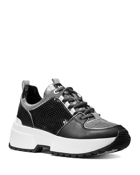 michael michael kors women's cosmo mixed media lace-up sneakers|Cosmo Mixed.